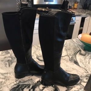 Dana Buchman Shoes - Knee high Black leather boots with stretchy back Dana Buchman Shoes - Knee high Black leather boots with stretchy back